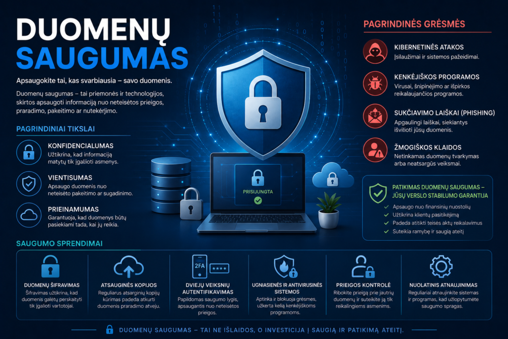 Duomenų saugumo infografika