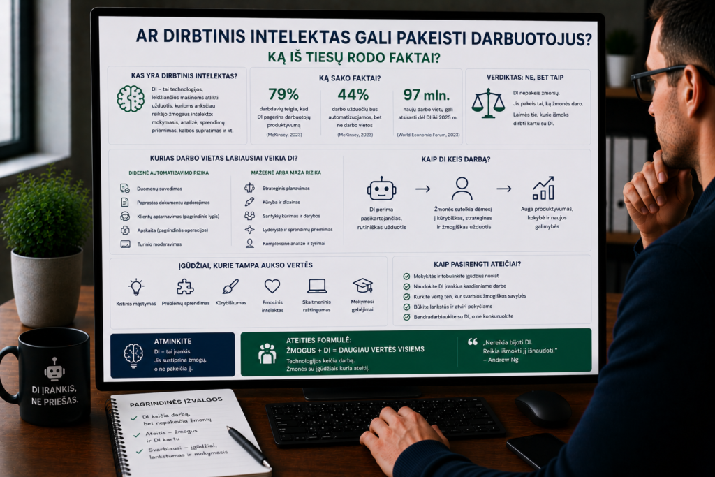 Ar dirbtinis intelektas gali pakeisti darbuotojus