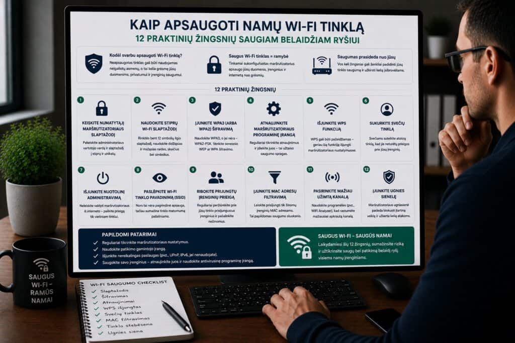 Kaip apsaugoti namų Wi-Fi tinklą
