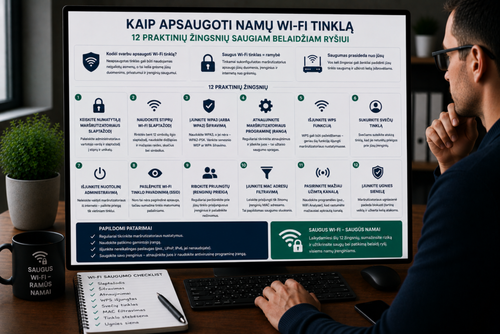 Kaip apsaugoti namų Wi-Fi tinklą