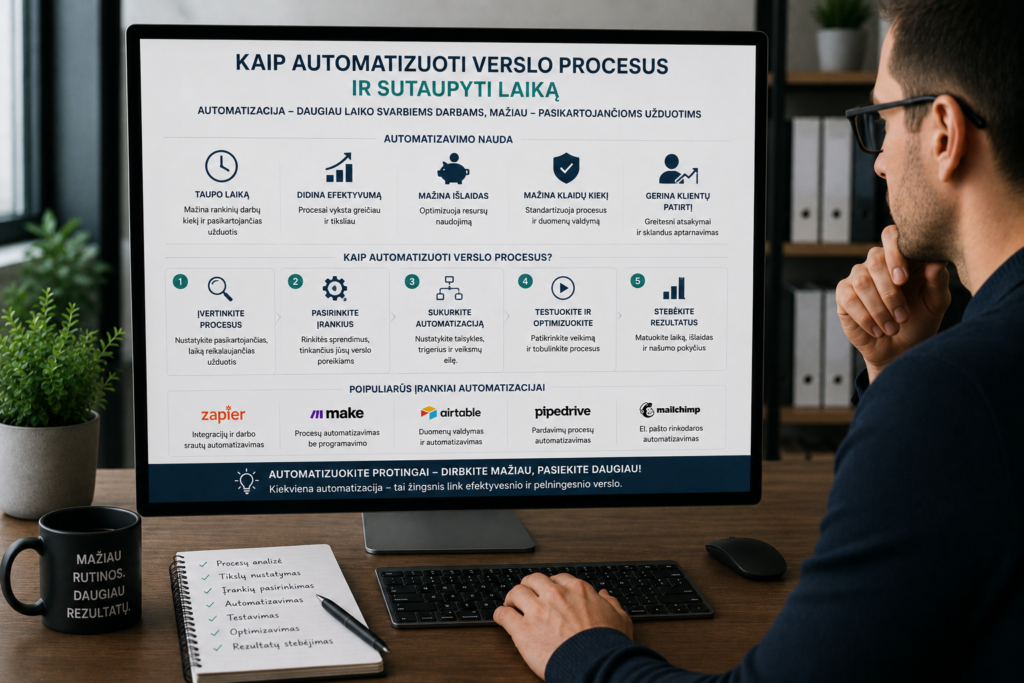 Kaip automatizuoti verslo procesus ir sutaupyti laiką