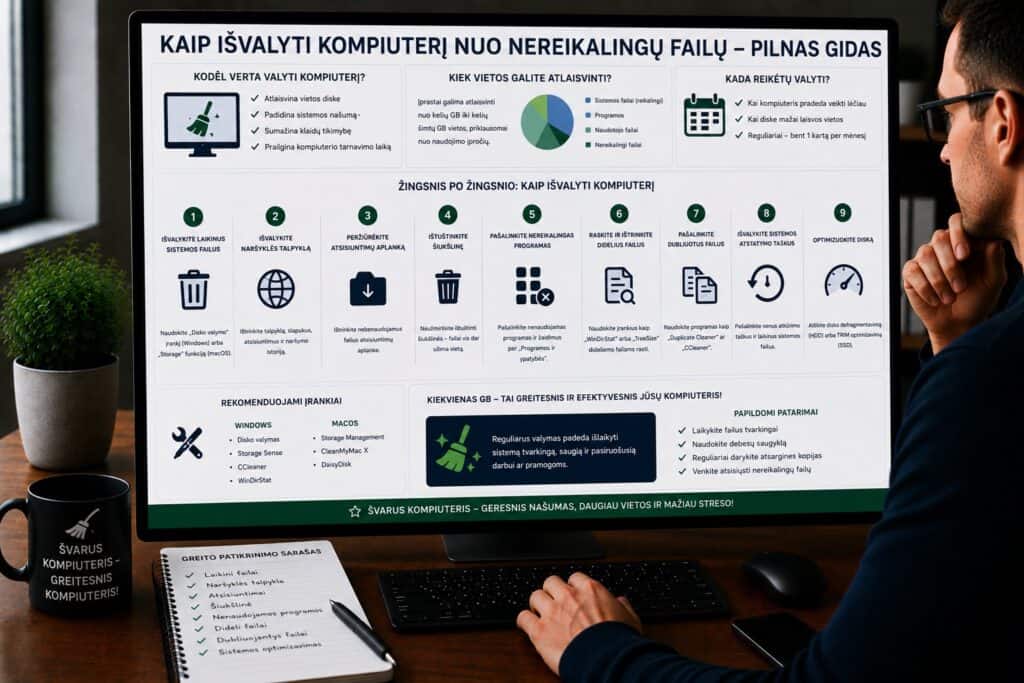 Kaip išvalyti kompiuterį vadovas