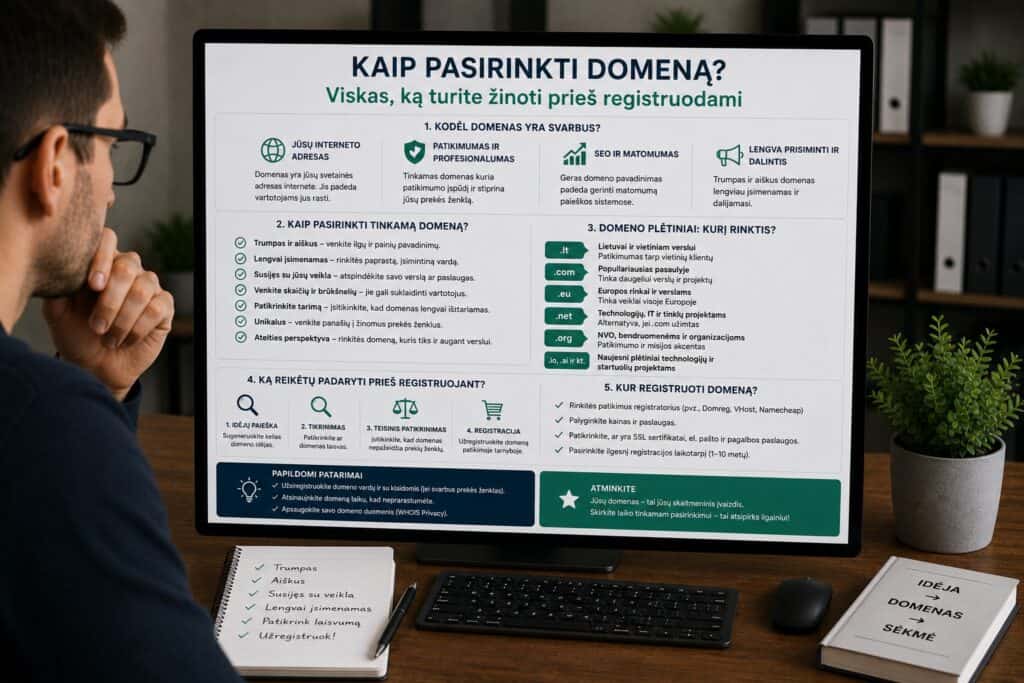 Kaip pasirinkti domeną