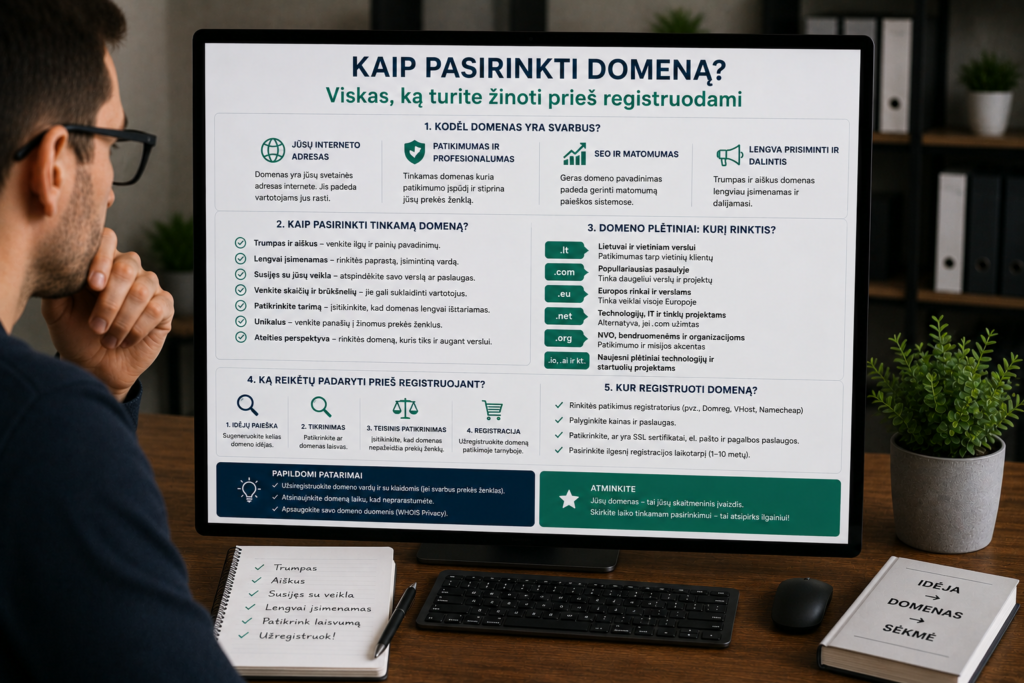 Kaip pasirinkti domeną