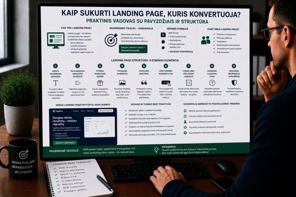 Kaip sukurti landing page, kuris konvertuoja