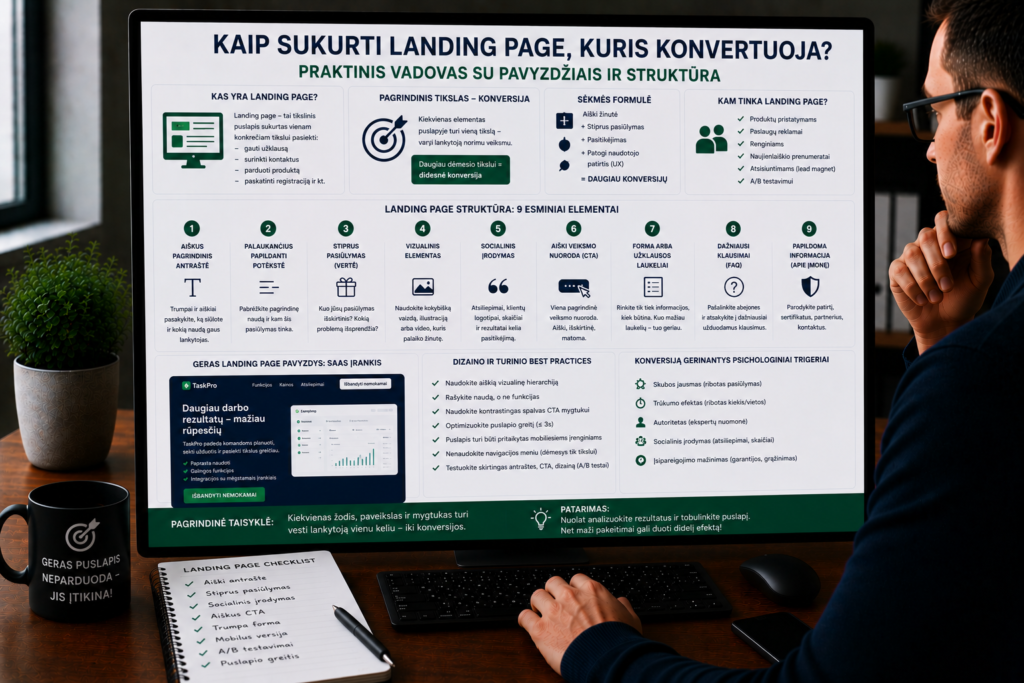 Kaip sukurti landing page, kuris konvertuoja