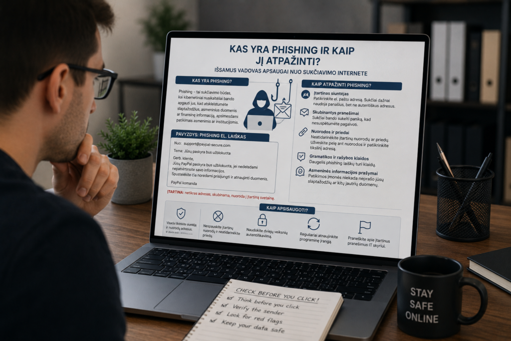 Kas yra phishing ir kaip jį atpažinti