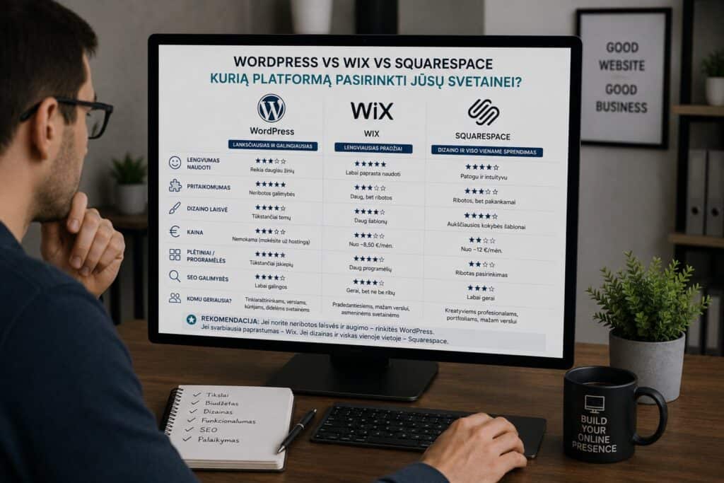 WordPress vs Wix vs Squarespace