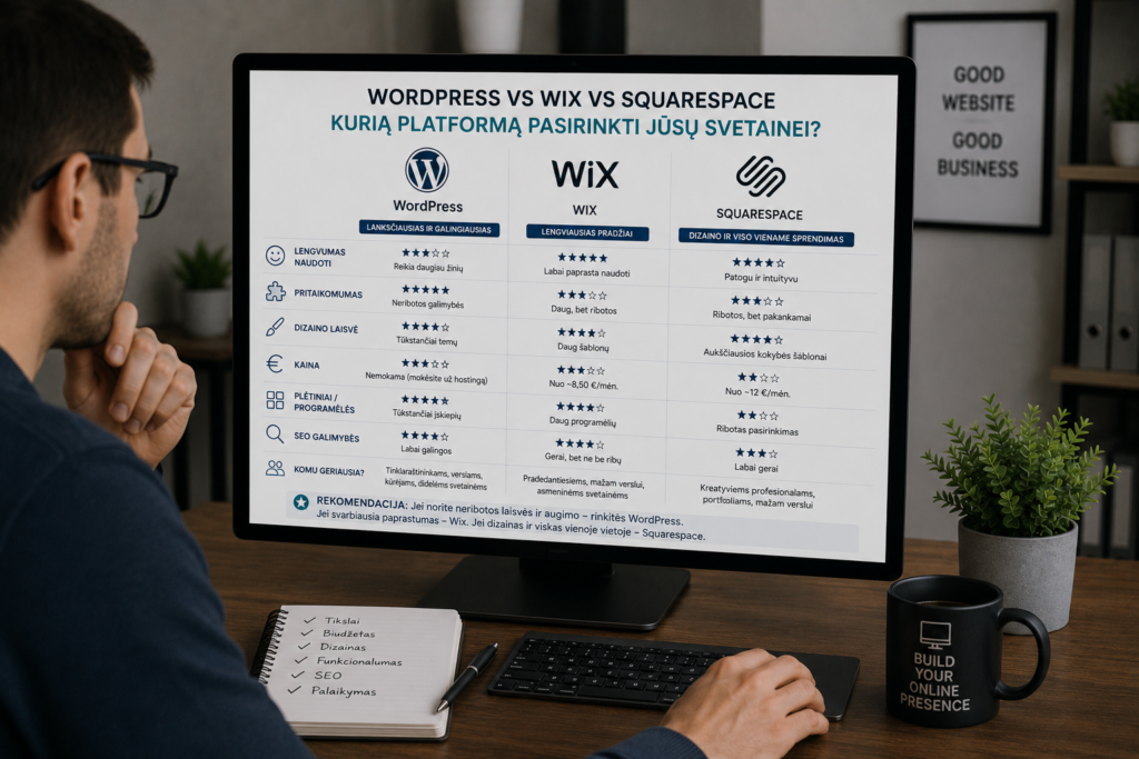 WordPress vs Wix vs Squarespace